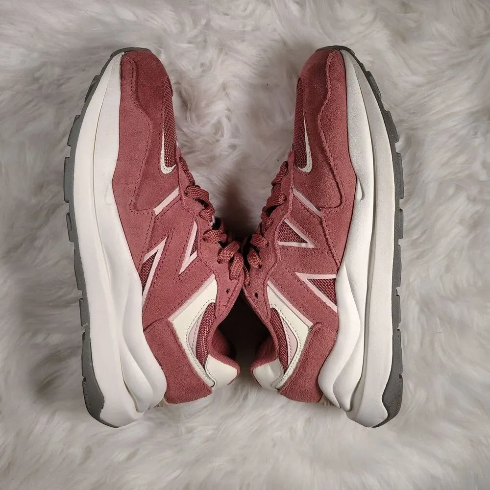 New Balance 57/40 Womens Sz 8 Rose Pink Cream Suede Sneakers Low Top